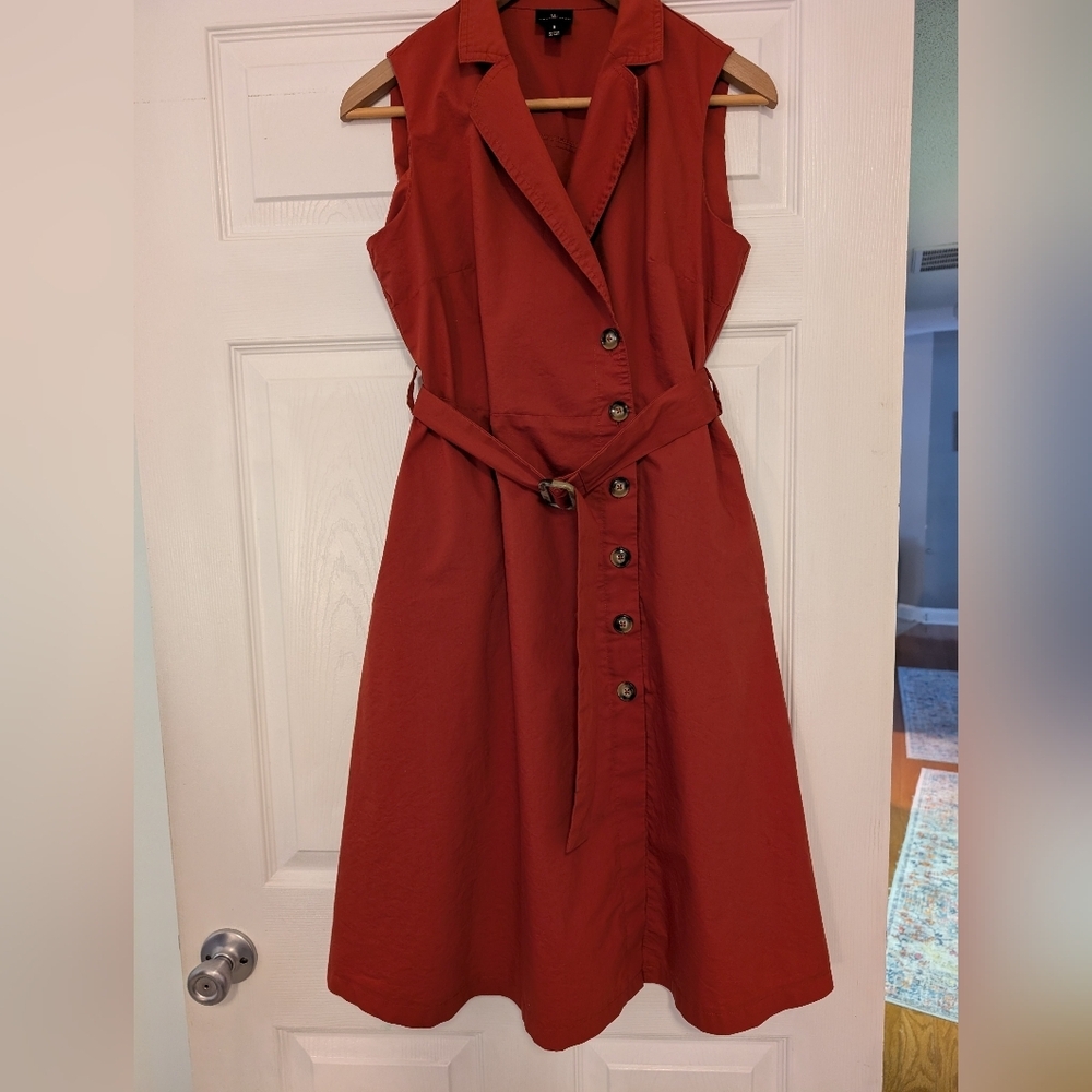 Worthington Terracotta Sleeveless Midi Dress